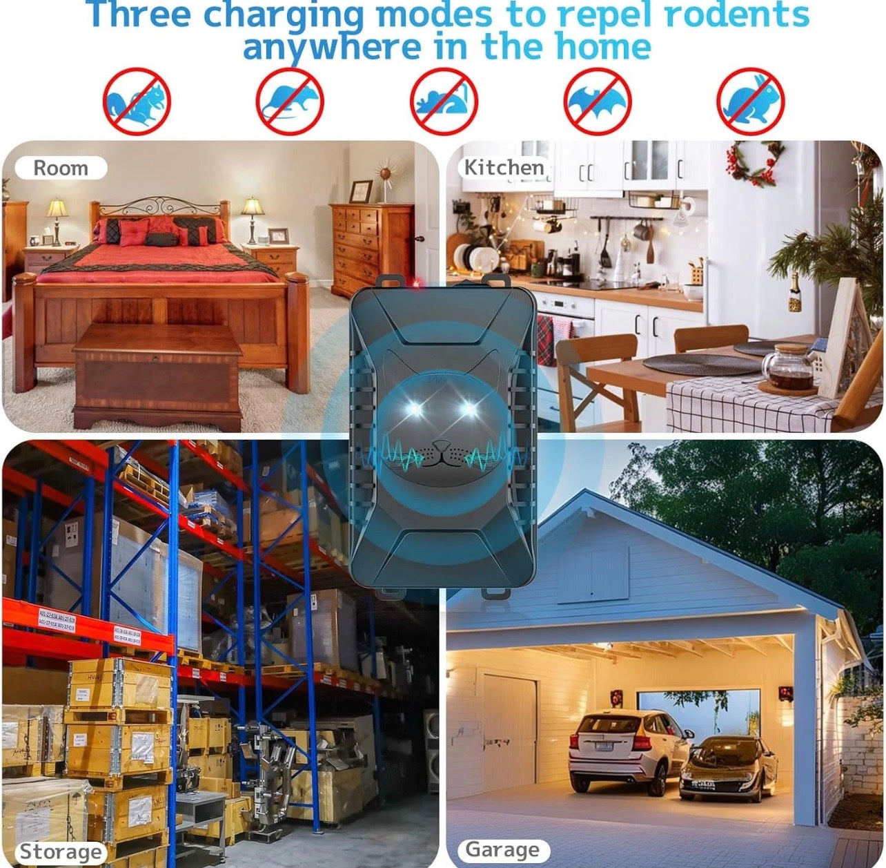 2 Pack/ Ultrasonic Rodent Deterrent