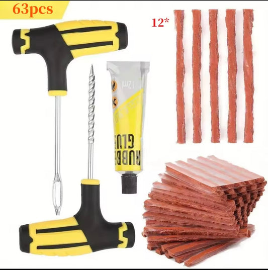 63pcs Tire Repair Kit, Car, Truck, Motorcycle