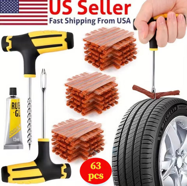 63pcs Tire Repair Kit, Car, Truck, Motorcycle
