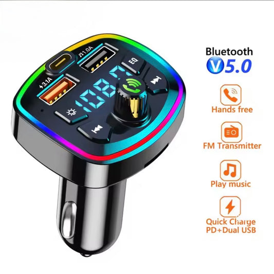 Car Cigarette Lighter PD, Fast Charging 3.1A, Bluetooth Receiver Lossless Mp3, USB Converter with Display