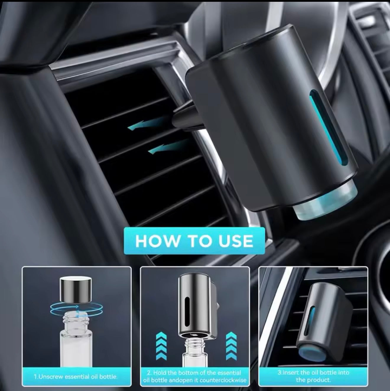 Car Diffuser / Air Freshener, 3 Fragrance Modes