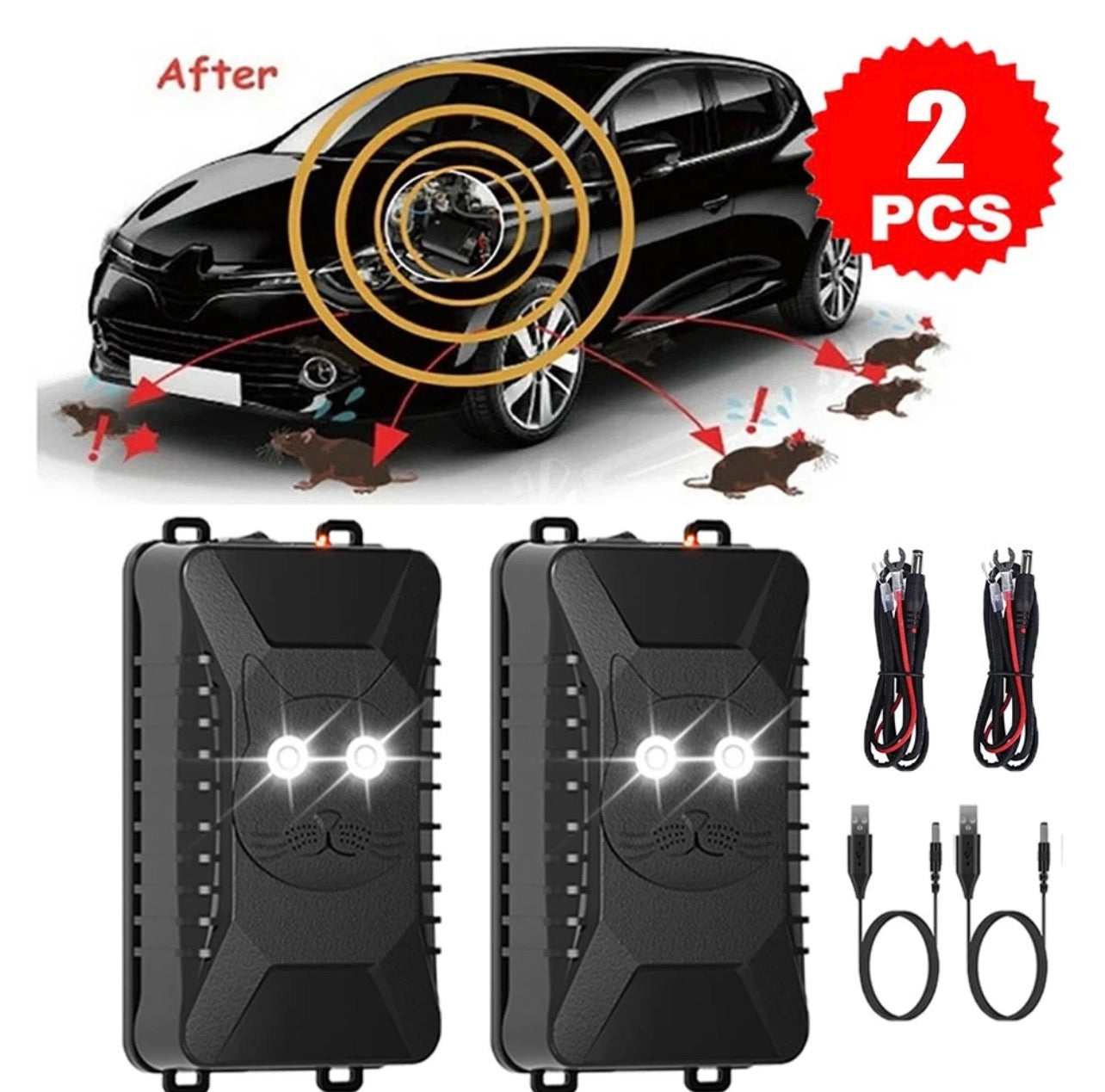 2 Pack/ Ultrasonic Rodent Deterrent