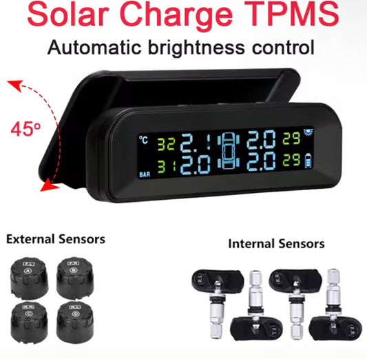 Tire Pressure Monitoring System (TPMS) – Solar & USB Charging