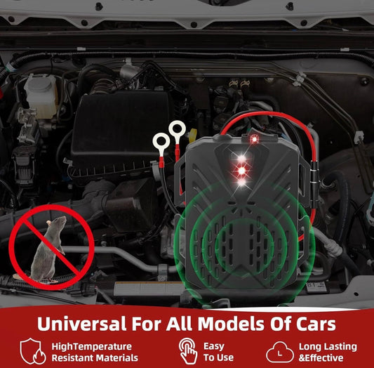 12V Car Ultrasonic Rat & Rodent Repellent — Marten, Mouse, and Pest Control Device for Vehicles