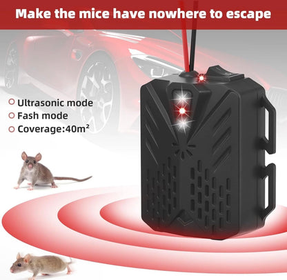 12V Car Ultrasonic Rat & Rodent Repellent — Marten, Mouse, and Pest Control Device for Vehicles