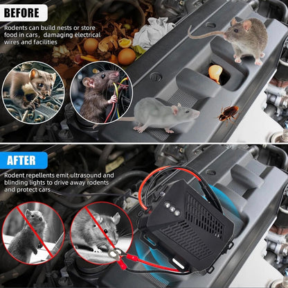 12V Car Ultrasonic Rat & Rodent Repellent — Marten, Mouse, and Pest Control Device for Vehicles