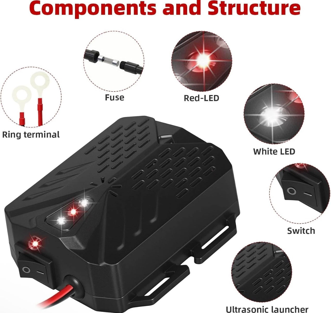 12V Car Ultrasonic Rat & Rodent Repellent — Marten, Mouse, and Pest Control Device for Vehicles
