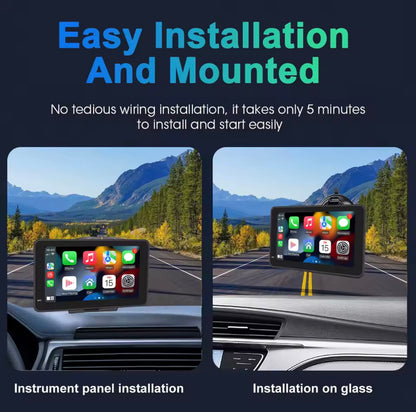 Drivemate Portable 7-inch IPS Touch Screen CarPlay/Android Auto Multimedia Player with GPS, WiFi, Bluetooth