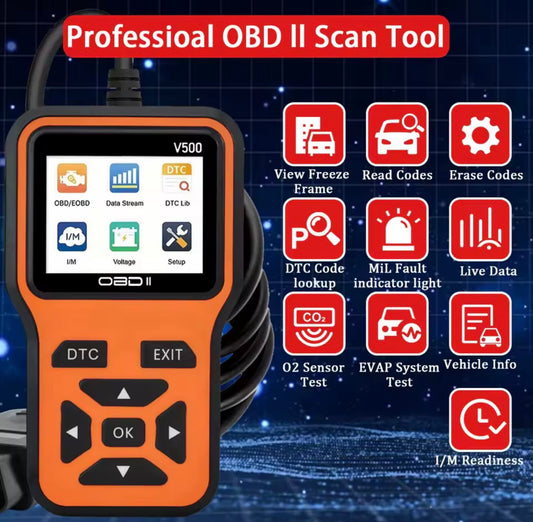 V500 Smart OBD2 Car Diagnostic Scanner & Voltage Analyzer