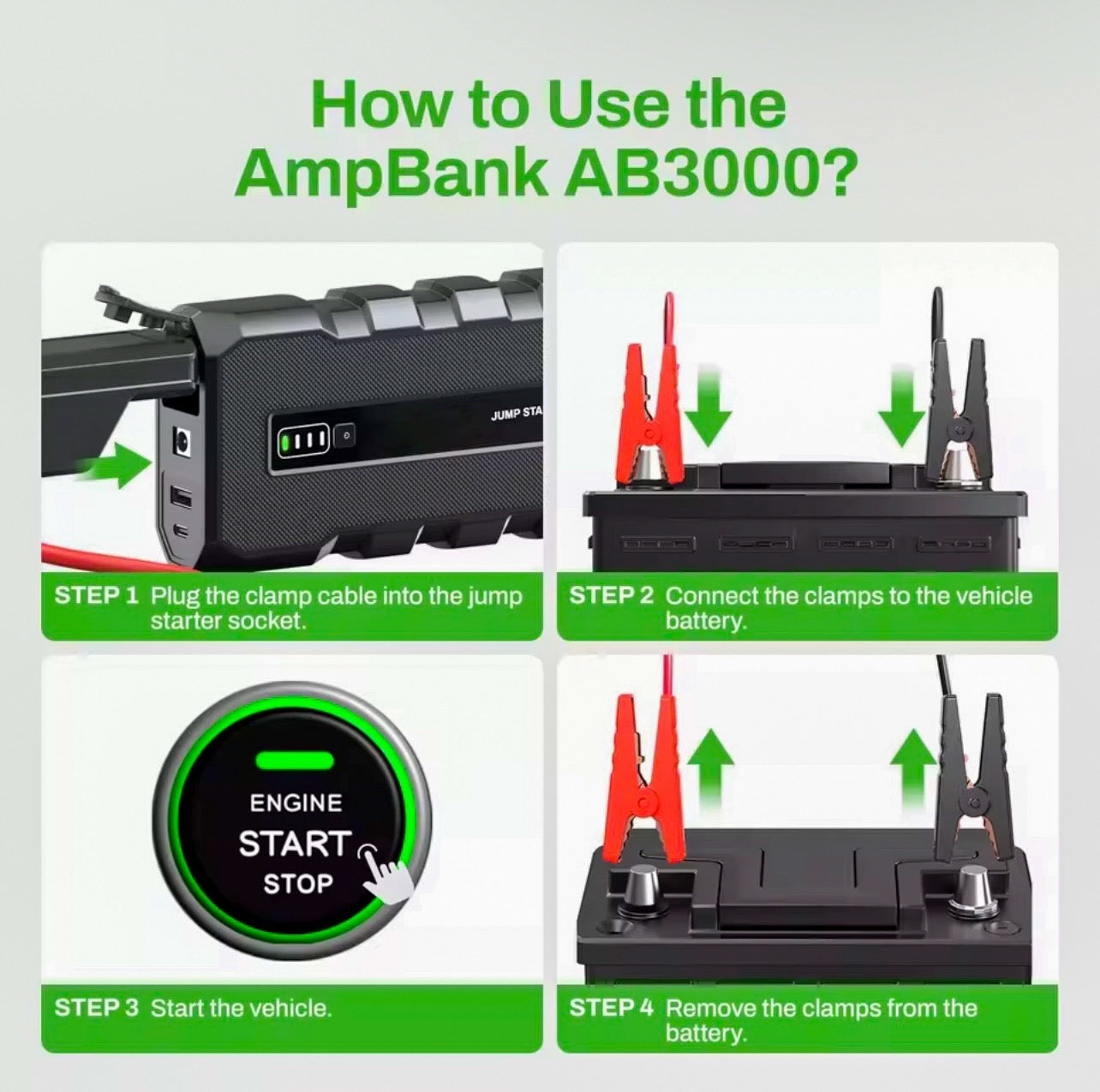 3000A Portable car Jumpstart booster pack / power pack